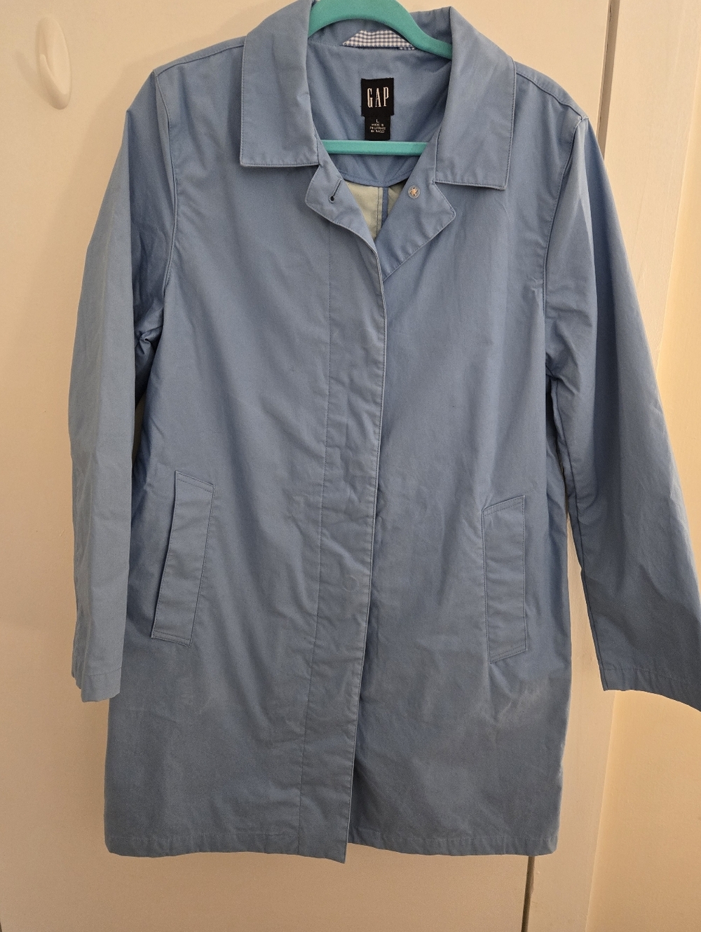 GAP Women's Sky Blue Trench Coat